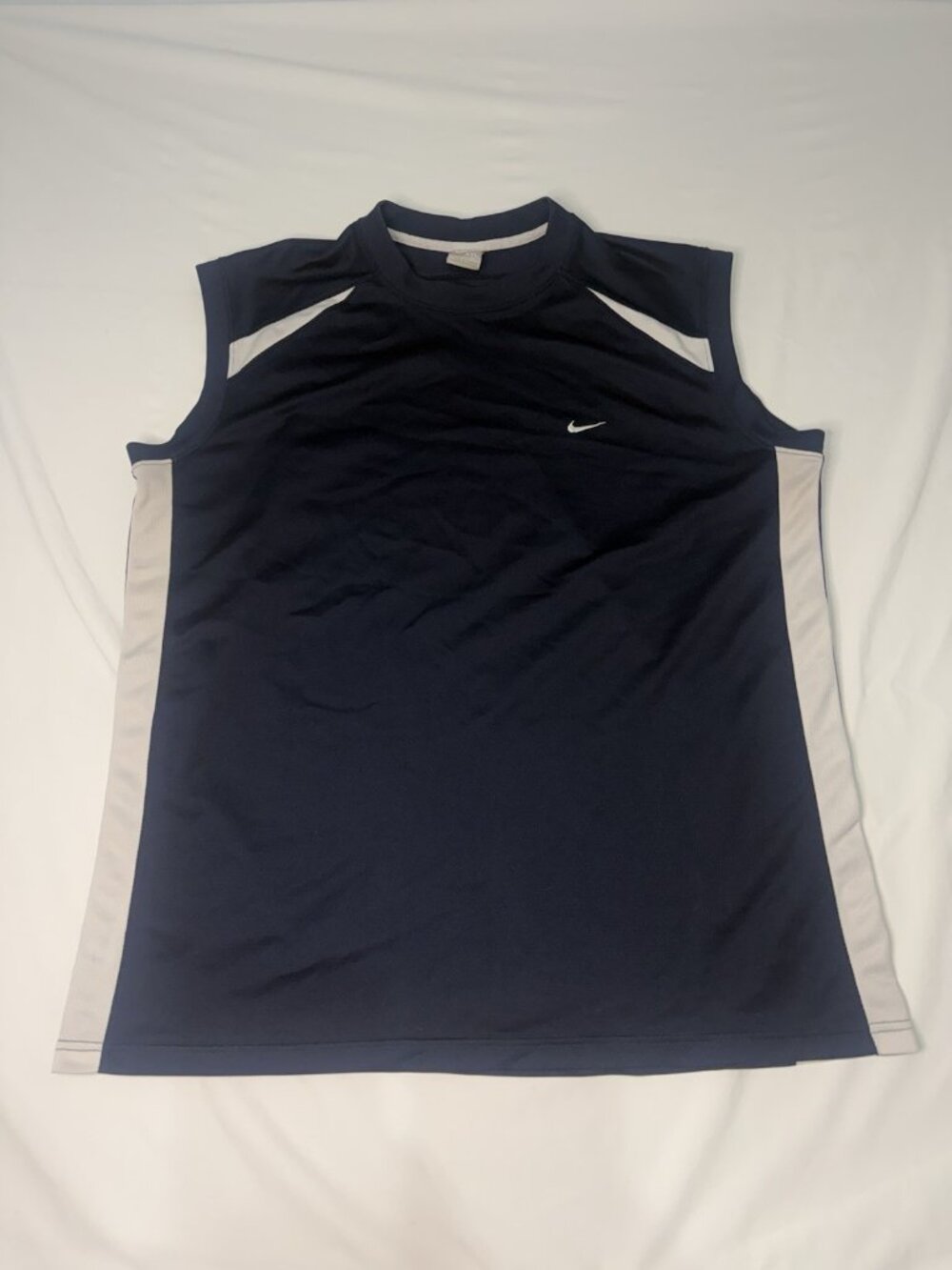 Nike Swoosh Sleeveless Muscle Shirt Men’s XXL Blue White